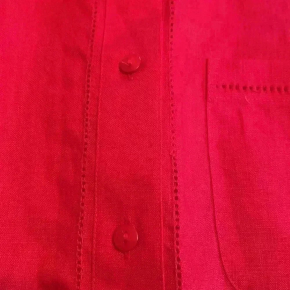 Westbound 100% Linen Red Sleeveless Shirt Top in Size Small. - Picture 5 of 10
